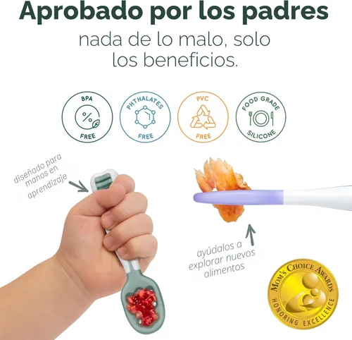 Miniatura 6 de NumNum Juego de Cucharas para Bebé, Baby Essentials Pre-Cuchara GOOtensils para 6+ Meses, Cucharas de Autoalimentación de Primera Etapa para Destete