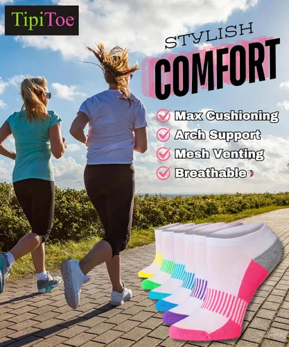 Miniatura 4 de Tipi Toe Women’s 12 Pack Cushioned Low Cut Socks – Breathable, Moisture-Wicking Athletic Comfort for Running & Daily Wear