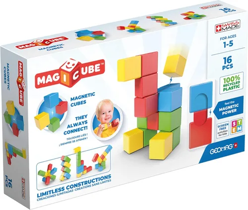 Miniatura 14 de Geomag Magicube Bloques magnéticos para niños de 1 a 5 años Juegos de juguetes de construcción STEM hechos en Suiza Múltiples (MAGICUBE_9PCS)