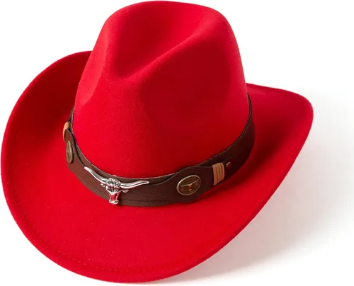 Miniatura 2 de Gossifan Sombreros clásicos de vaquera occidental para mujer con cinturón ancho