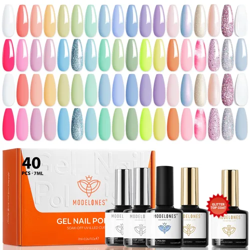 Miniatura 35 de Modelones Kit de estampado de uñas a cuadros de 16 piezas, sello de punta francesa, esmalte de gel de pintura blanca y negra, a prueba de polvo