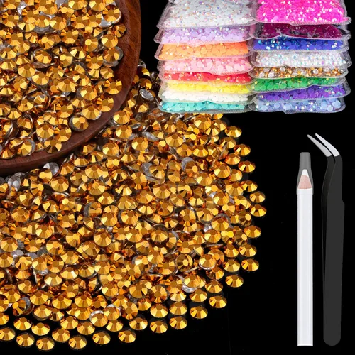 Miniatura 40 de 5000 piezas de diamantes de imitación de resina de 0.118 pulgadas a granel, color verde oscuro AB con parte trasera plana, diamantes de imitación