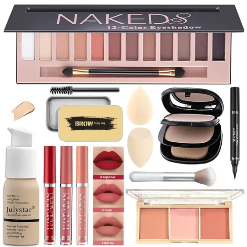 Miniatura 10 de Kit básico de maquillaje de ojos para mujeres, sombra de ojos neutra de los años 90, polvo de cejas, plantillas de cejas, guías de delineador
