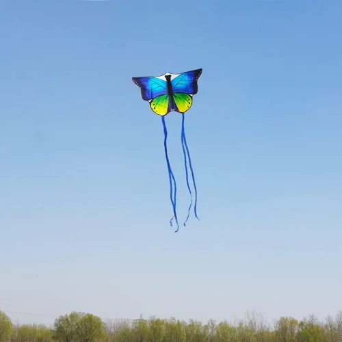 Miniatura 4 de Cometa de mariposa de 53 pulgadas con líneas voladoras fácil de volar para niños y adultos