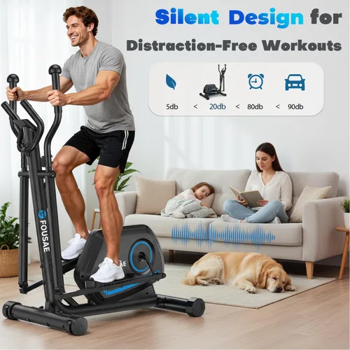 Miniatura 3 de Elliptical Exercise Machine, 16-Level Magnetic Resistance Elliptical Machine for Home Trainer with Hyper-Quiet Drive, 15.5IN Stride, LCD Monitor &
