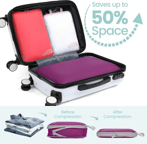 Miniatura 3 de Cambond Compression Packing Cubes for Travel - Expandable Mesh Luggage Organizers Compression Packing Cubes for Carry on Suitcases Travel Essentials