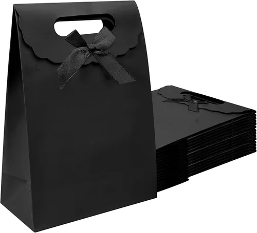 Bolsas de regalo Patdefie con asas tamaño pequeño 7×4×10 pulgadas 16 piezas tamaño mediano para cumpleaños, fiesta, recuerdo, boda, aniversario