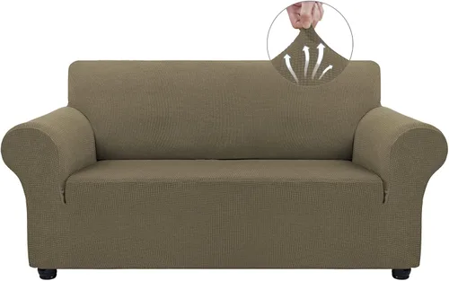 Miniatura 34 de Asnomy Fundas de sofá para sofá de 2 cojines, fundas elásticas para sofá biplaza, protector de mascotas, fundas de muebles para perros y gatos, tela