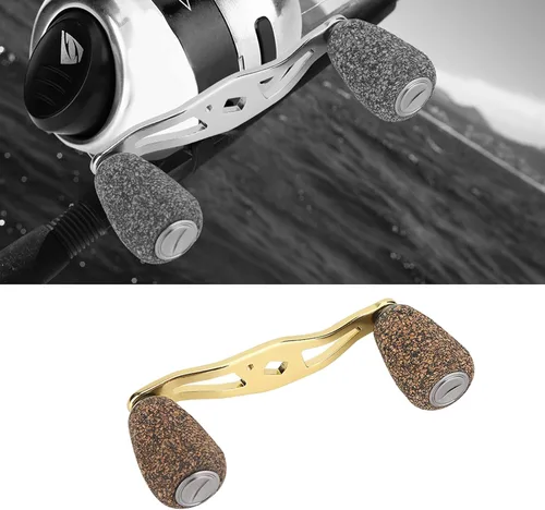 Miniatura 4 de RiToEasysports Mango de carrete de pesca, mango de carrete de pesca, perilla de madera, marco de fibra de carbono con accesorios, piezas de repuesto