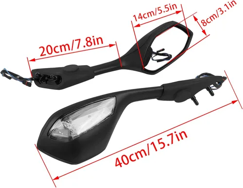 Miniatura 5 de Worldmotop - Espejo retrovisor lateral ajustable para motocicleta, compatible con BMW S1000RR S1000 RR S1000M 2018-2022 M1000RR 2021-2022 2021-2022