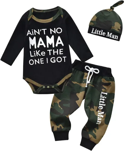 Miniatura 7 de Kulcerry Conjunto de 3 piezas de ropa de bebé niño de manga larga + pantalones + sombrero