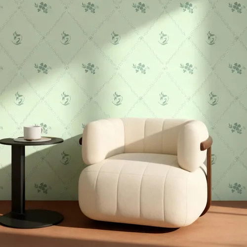 Miniatura 2 de Hopepak Papel pintado de despegar y pegar con rayas florales, papel pintado 17" x 78.7", papel de contacto con arco de flores verdes, papel pintado