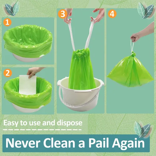 Miniatura 5 de Bolsas desechables para cómoda de mesita de noche con almohadilla súper absorbente, paquete de 50 bolsas desechables, ajuste universal para todas