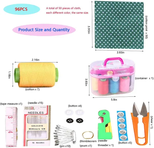 Miniatura 3 de 50 piezas de tela para manualidades de 4 x 4 pulgadas, parches de manualidades, cuadrados de edredón precortados, paquetes de tela acolchada con kit