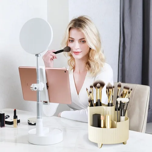 Miniatura 5 de Soporte para brochas de maquillaje, organizador de maquillaje giratorio de 360°, organizador de brochas de maquillaje, brochas de maquillaje
