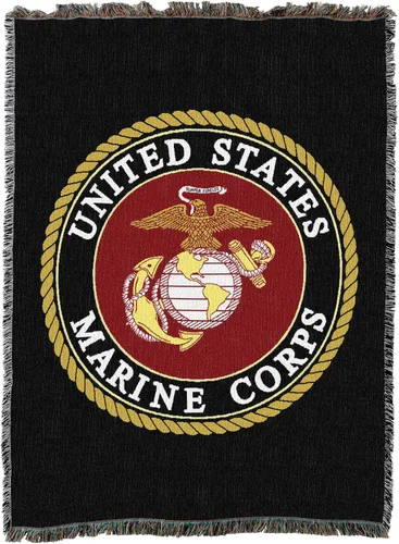 Miniatura 2 de Pure Country Weavers US Marine Corps - Manta con emblema, tapiz militar de regalo, tejido de algodón, fabricado en los Estados Unidos
