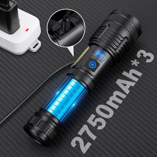 Miniatura 3 de KINGCAESAR 3 Pack Rechargeable Flashlights 90,000 High Lumen, Ultra Bright LED Flash Light for Home, High Powered Flashlights with 7 Light Modes