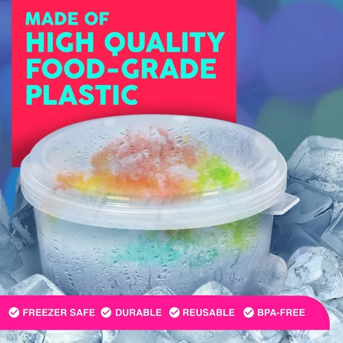 Miniatura 5 de Paquete de 3 moldes de hielo afeitado para hielo afeitado hawaiano con tapas. Crea divertidas golosinas de cono de nieve con tazas reutilizables sin