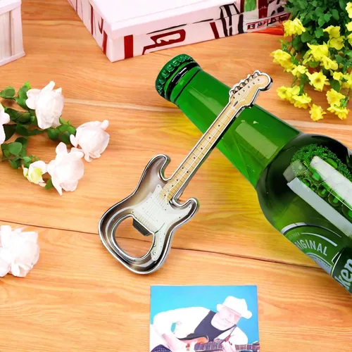 Miniatura 4 de 1 pieza/set abridor de botellas de cerveza con forma de guitarra, abridor de botellas de cerveza en forma de guitarra, regalo para amantes de la Gris