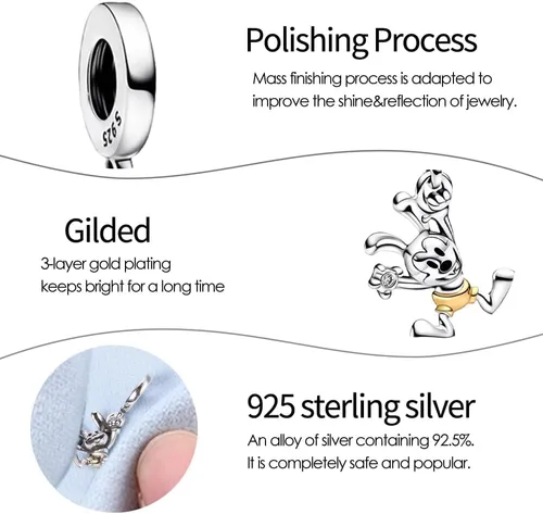 Miniatura 71 de LIGHTDOG Abalorios de plata de ley 925 para pulseras Pandora, collares para mujer, cuentas colgantes, cuentas de joyería, regalos para mujeres