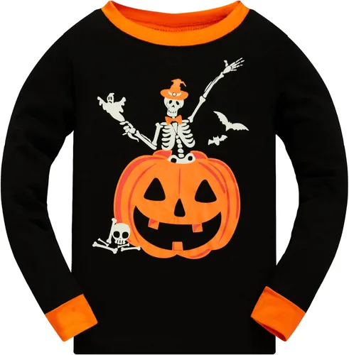 Miniatura 8 de Toddler Boys Skeleton Pajamas Sets Kids Pumpkin Sleepwear Boys Halloween 2 Pcs PJS