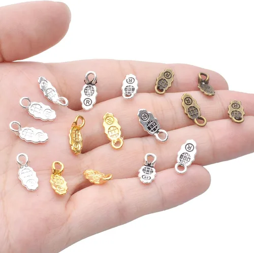 Miniatura 5 de 100 piezas de 4 colores de aleación estilo tibetano en forma de hoja de pegamento en colgante, colgante, colgante, colgante, colgante, colgante
