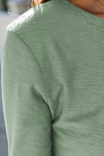 Miniatura 4 de Paquete de 3 camisas de manga larga para mujer, ajuste holgado, ropa de otoño, ropa de moda, túnica 2023, camiseta básica con cuello redondo