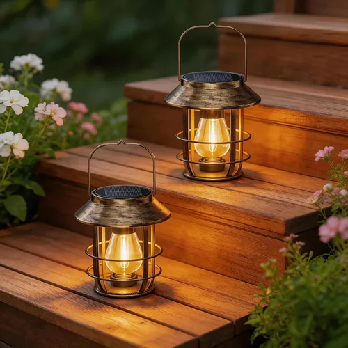 Miniatura 8 de Ahaorigin Faroles solares al aire libre impermeables, luces solares colgantes de alta luminosidad para exteriores con ganchos de pared, faroles