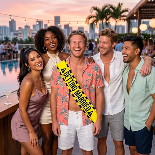 Sterling James Co. Juego de bandas para novio y novia, divertida banda de despedida de soltero y despedida de soltera, decoraciones para fiestas,
