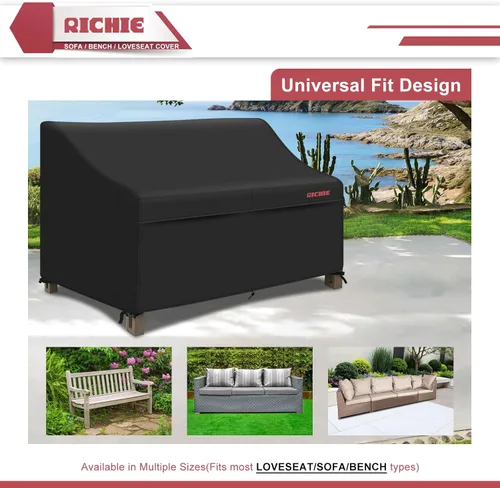Miniatura 6 de RICHIE Funda Impermeable de Servicio Pesado para Sofá de Patio de 3 Plazas - Fundas para Muebles de Exterior para Sofá de Dos Plazas/Sofá