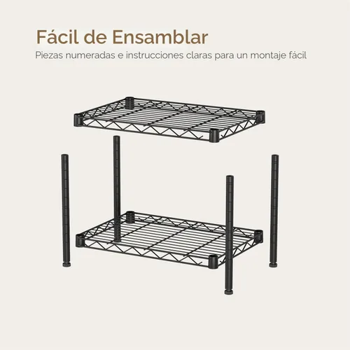Miniatura 8 de Golpart Estantería pequeña de 2 niveles de alambre de almacenamiento, estante de metal, organizadores ajustables, estantes de almacenamiento