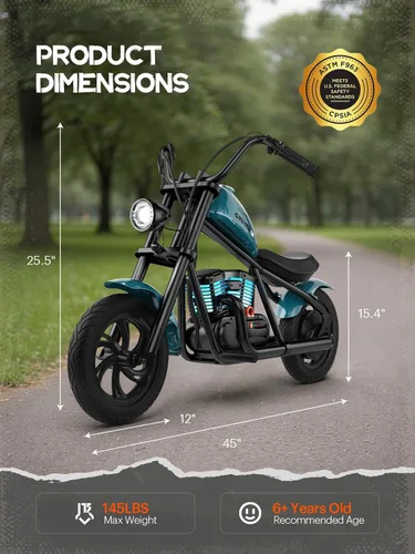 Miniatura 4 de HYPER GOGO Cruiser 12 Plus - Motocicleta para Niños (SMALT Blue)