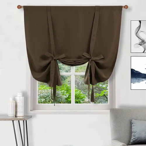 Miniatura 25 de DWCN Cortinas Opacas - Persiana Enrollable con Lazos para Ventana, Aislamiento Térmico, Oscurecimiento de Habitación, Cortinas con Bolsillo