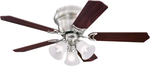 Westinghouse Contempra Trio - Ventilador de techo de 42 pulgadas con luz, ventilador de techo de níquel cepillado para interiores para habitaciones