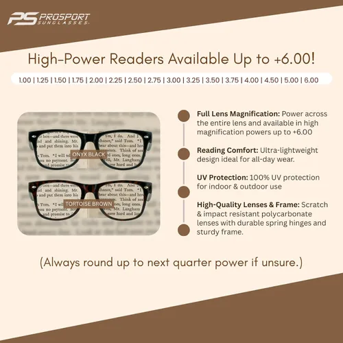 Miniatura 3 de proSPORT Gafas de lectura inspiradas retro vintage para hombres y mujeres, con alta ampliación disponible