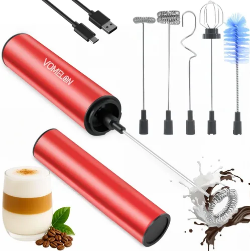 Miniatura 10 de Espumador de leche recargable de mano, espumador eléctrico de mano, mezclador de bebidas para café, lattes, capuchino y huevo, acero inoxidable