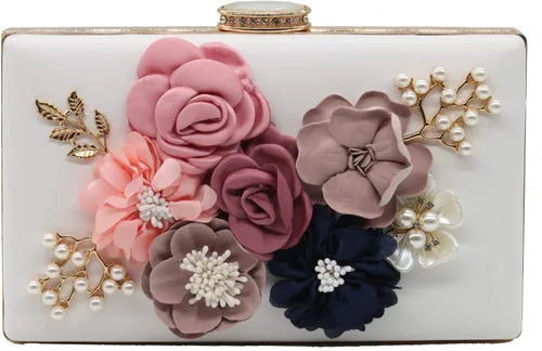 Amaze Bolso de mano de flores para mujer, bolsas de noche florales para boda, novia, fiesta formal