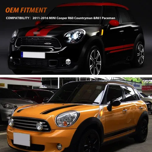 Miniatura 6 de ADIIL Lente transparente ámbar Full LED Front Fender Turn Signal Side Marker Lights Compatible con MINI Cooper R60 Countryman R61 Paceman 2011-2016
