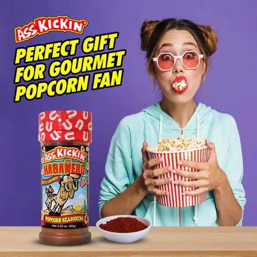 Miniatura 2 de ASS KICKIN' Condimento para palomitas de maíz Habanero – Ideal para palomitas de maíz gourmet o alitas de pollo y carne – Perfecto para rellenar
