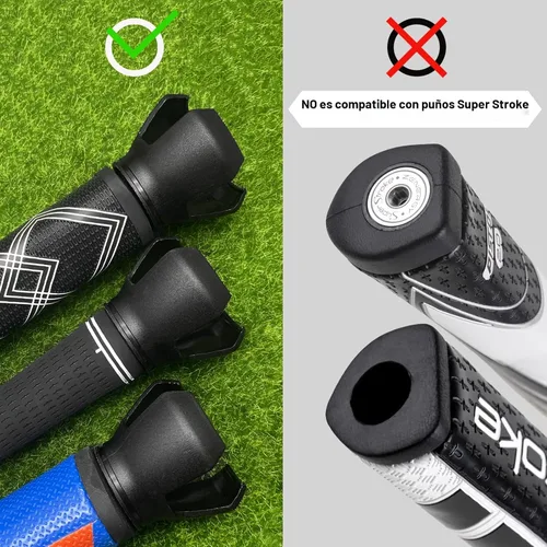 Miniatura 4 de Recogida de recuperador de pelotas de golf de 3 puntas, garra de protección de espalda puesta en el agarre del putter, agarrador de bolas de Negro