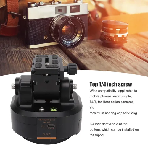Miniatura 3 de Cabezal de trípode, cámara panorámica de 360° con tornillo de 1/4 pulgadas, orificio de tornillo de 1/4 pulgadas, para teléfonos móviles, micro