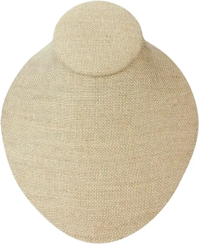 Miniatura 4 de MOOCA Juego de 2 piezas de collar de lino texturizado para exhibición de bustos, exhibición de joyas, collar, cadena de joyería, soporte