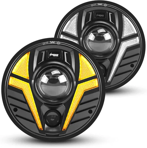 Faros delanteros DRL personalizados de 7 pulgadas, faros delanteros LED redondos compatibles con Jeep Wrangler JK, JKU, TJ, LJ, Chevy, Ford, GMC