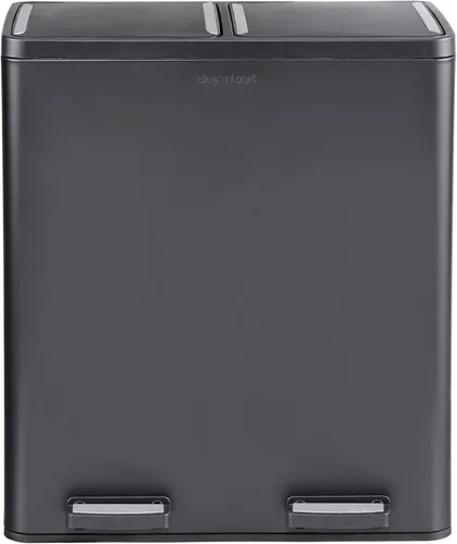 Miniatura 4 de Step N' Sort El bote de basura y reciclaje de capacidad extra grande de 18.5 galones, Soft-Step, con dos compartimentos y contenedores interiores