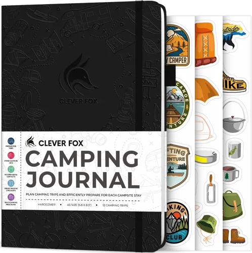 Miniatura 12 de Clever Fox Diario de Campamento – Libro de Registro de Campista y Planificador de Viajes en RV – Diario de Campamento al Aire Libre y Cuaderno