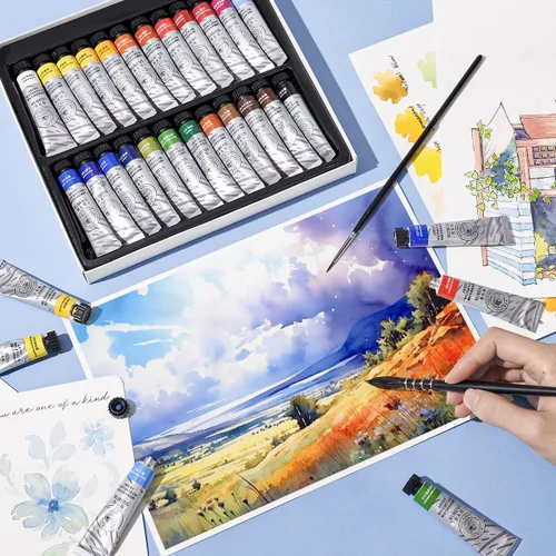 Miniatura 6 de Paul Rubens Set de Pintura de Acuarela 24 Colores Vibrantes 12ml / 0.4 Fl Oz Tubos, Tubos de Acuarela con Gran Valor, Pinturas de Acuarela