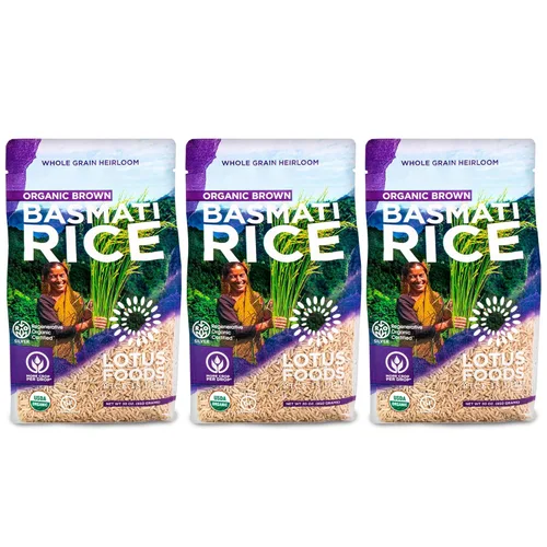 Miniatura 8 de Lotus Foods Regenerative - Arroz basmati blanco orgánico – Arroz blanco de grano largo sin gluten, vegano, sin OMG, uso para curry, salteados, pudín