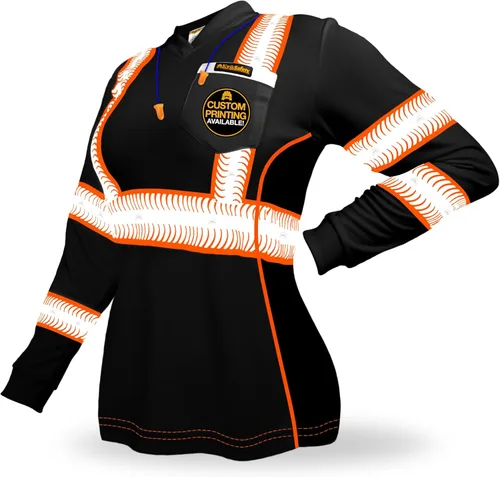 KwikSafety - Charlotte, NC - Vixen Hi Vis Long Sleeve Safety Shirt for Women [Angel Hair Reflective Tape]