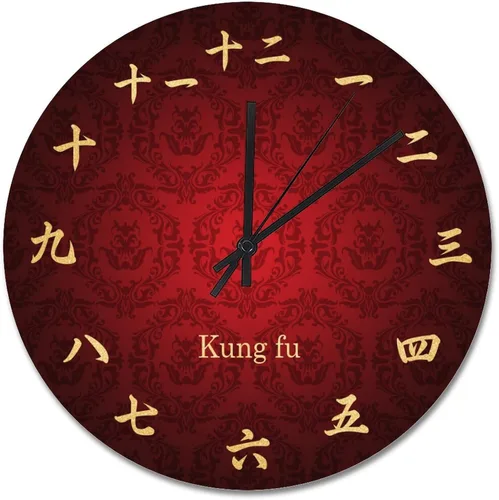 Miniatura 8 de Reloj de pared con números Kanji vintage, estilo rústico, elegante, de madera, 10 silenciosos, sin tictac, de cuarzo, funciona con pilas, para sala