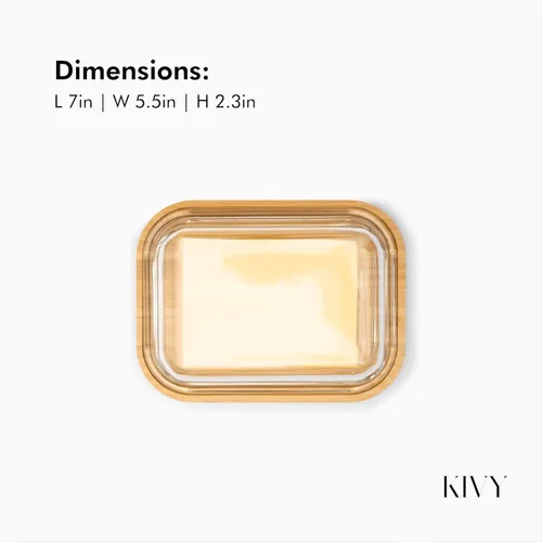 Miniatura 3 de KIVY Plato de mantequilla grande con tapa - Se adapta a 2 palitos de mantequilla y tamaños más amplios